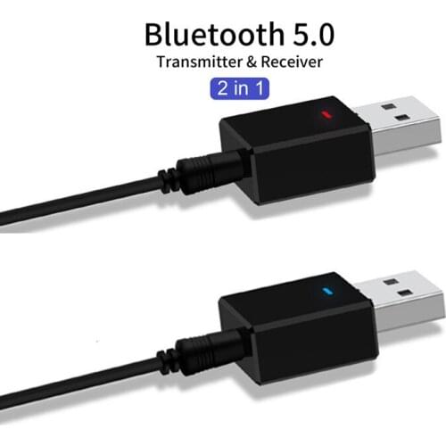2 in 1 Stereo Bluetooth 5.0 Audio Receiver and Transmitter USB Power 3.5mm AUX Music adapter for Car FM Radio Mp3 Player