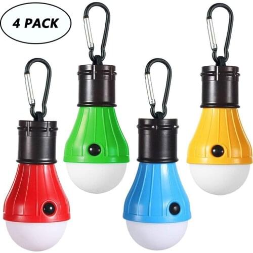 4 Pack LED Camping Light Portable LED Lanterna Flashlight Torch Lamp Work Light Backpacking Fishing Emergency Battery Powered