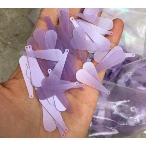 400pcs/lot 10*35mm Long Bat Sequins PVC Flat With Side Hole Oval Belly Costume Evening Dress Accessories Matte Light Violet