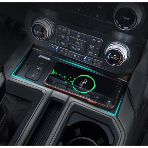 Car accessories for Ford F150 15W QI car wireless charger fast phone charger charging pad panel charging holder 2017-2020
