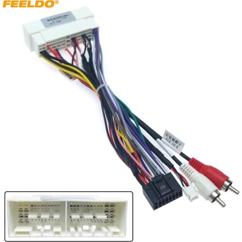 FEELDO 5set 16Pin Car Navi Radio 16PIN Adaptor Wiring Harness For KIA K2/K3/K4/K5 Verna Audio Power Calbe Wire Plug and play