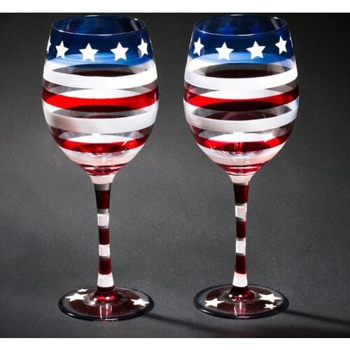 Hand Painted Wine Glass Champagne Flute Glass Crystal Cup Wine Glasses Stemware For Vodka Cups Home Bar Hotel Party Drinkware