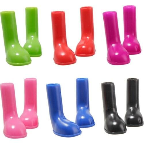 4Pcs/set S/M/L Pet dog Rain ShoesDog Booties Rubber Anti Slip Waterproof Dog Cat Rain Shoes Autumn and winter