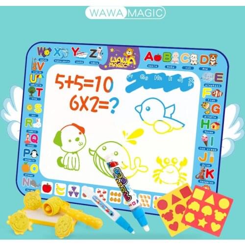 Coolplay Magic Water Drawing Mat Baby Play Doodle Mat & Pens Coloring Painting Board Educational Montessori Toys for Kids Gifts