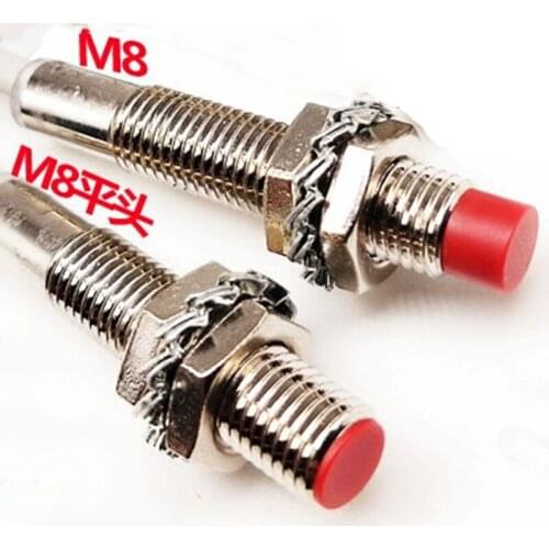 2PCS M8 Proximity Switch Sensor DC NPN/PNP BX AX BY AY Three-Wire NPN Usually Turns 12V24V Induction Switch Proximity switch