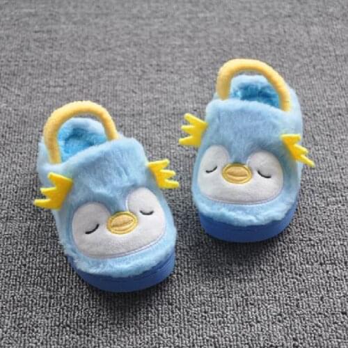 Winter Indoor Slipper Cartoon Children Shoes Warm Girls Fur Home Slippers Shoes For Toddler Kids Boys Non slip Cotton Shoe