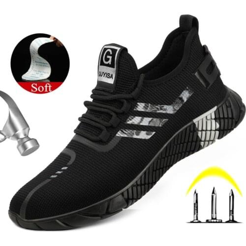 Breathable Men Work Boots Steel Toe Cap Safety Shoes Anti-smashing Work Shoes Sneakers Work Safety Boot Men Indestructible Shoes