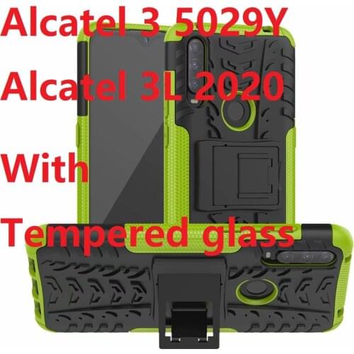 Hybrid For Alcatel 3L 1S 1V 5029 5028 2020 Hard Case Tempered Glass Altice S43 Soft stand Silicon Telstra evoke pro 2 Cover