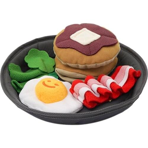 Pet dog mat simulation bacon breakfast dog nose training mat slow food dog feeding mat washable pet sniffing mat