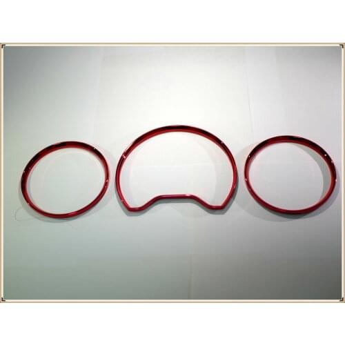 RED Speedometer Gauge Dial Rings Bezel Trim Chrome Tacho Rings for Mercedes Benz W210 1995-1999 / W202 1997-2001