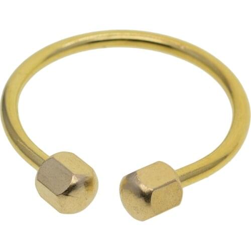 Creative Fine Solid Adjustable brass Horseshoe Screw lock KeyRing Easy open Key Holder keychains EDC DIY making