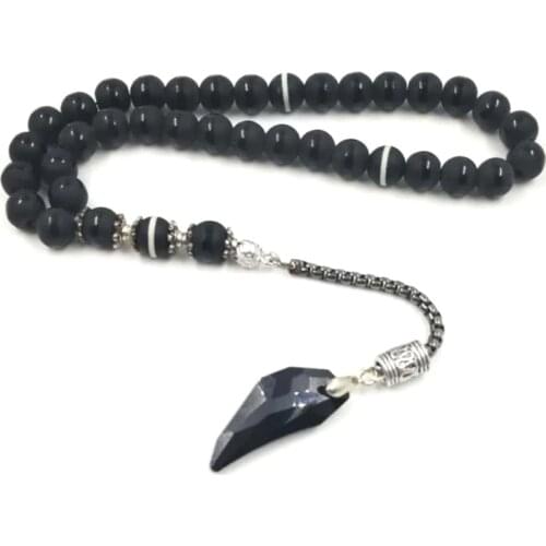 Tasbih Crystal with agates tassel Popular style Crystal Black color prayer beads 33 66 99beads stone Rosary
