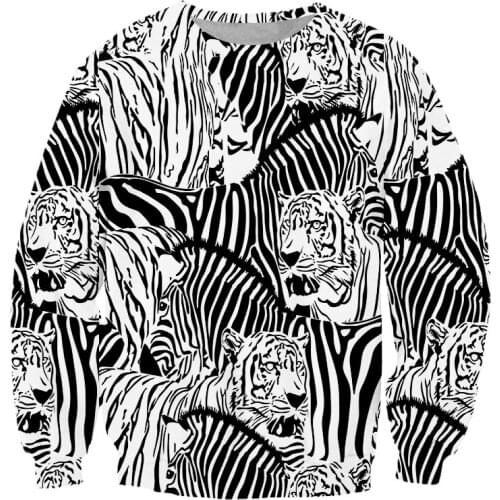 LCFA Fashion Tiger Zebra Animal Autumn Spring Men/Women Pullover Hooded Shirt Casual 3D Printed Sweatshirt Dropship Oversized