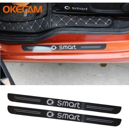 2pcs Car Stickers Door Threshold Guard For Benz Smart Fortwo 451 453 Car Door Sill Scuff Plate Pedal Cover Trim Auto Accessories