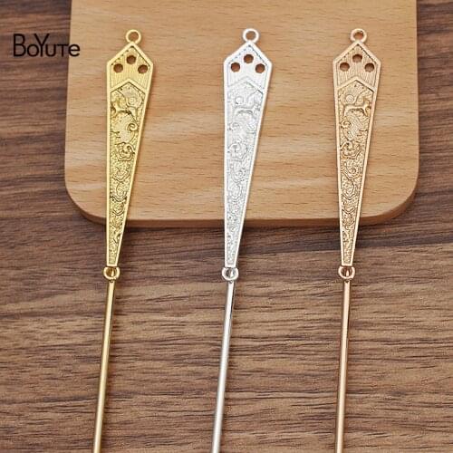 BoYuTe (10 Pieces/Lot) 120*2.5MM Metal Iron Hair Stick Welding 14*74MM Alloy Materials Diy Handmade Jewelry Accessories