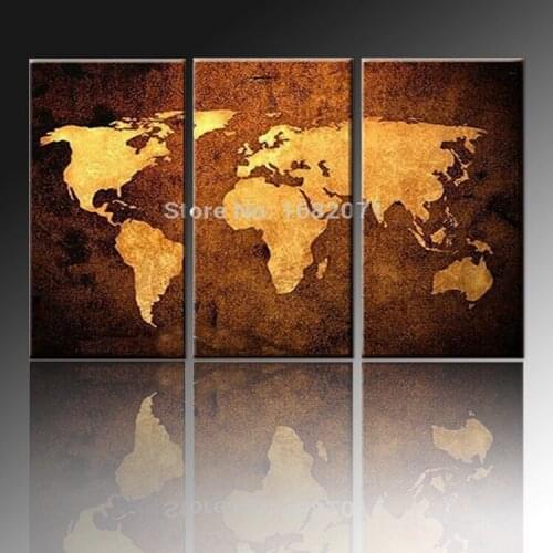 Skilled Painter Hand--painted High Quality Abstract World Map Oil Painting On Canvas Modern Abstract World Map Canvas Painting
