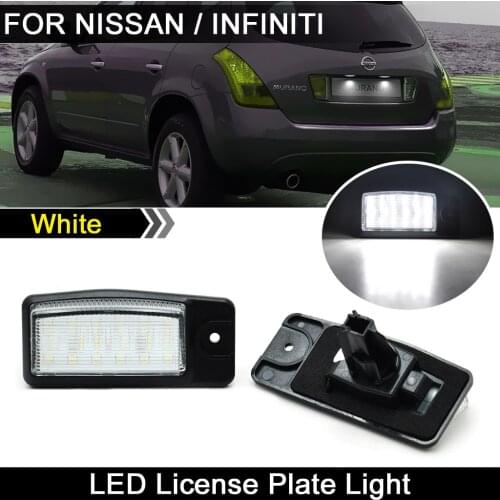 For Nissan X-Trail(T32) Infiniti FX35 FX50 Q45 Car Rear White LED License Plate Light Number Plate Lamp