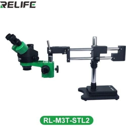 RELIFE RL-M3T-STL2 Trinocular Microscope With Bracket 0.7-4.5X Continuous Zoom For Mobile Phone PCB Repair Electronic Device
