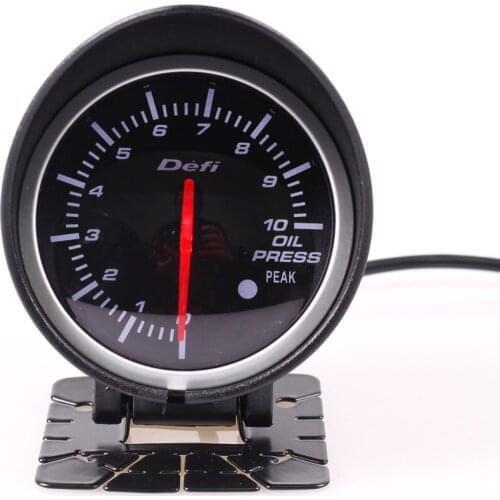 Defi BF Universal 60MM Oil Press Gauge Meter Red & White backlight Adjustable 0~10 Bar With Sensor