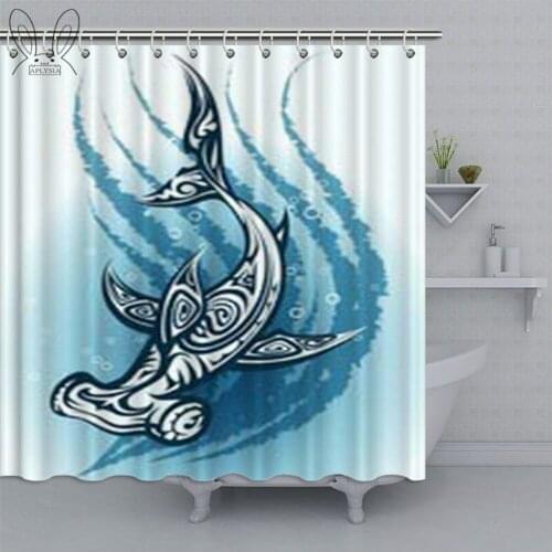 Hammerhead Fish bathroom Curtain Undersea View Waterproof Shower Curtain Polyester Fabric Bath Curtain Bathing Cover Decor Sets