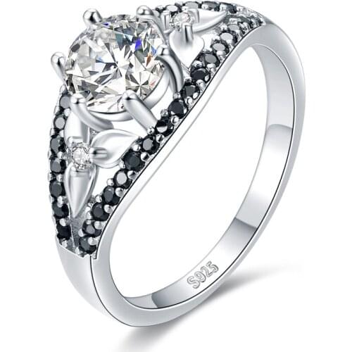 SODROV 925 Sterling Silver Jewelry Classic Wedding Rings for Women Female Bijoux Finger Ring Silver 925 Jewelry G082