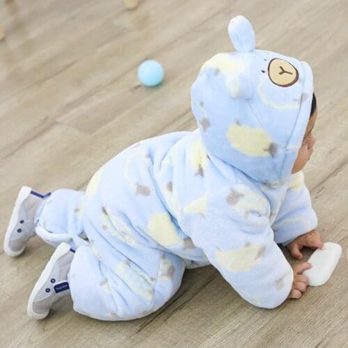 Winter Warm Thicken Baby Rompers Baby New Born Boys Girls Cartoon Clothes Infant Velvet Jumpsuit Toddler Out Pajamas