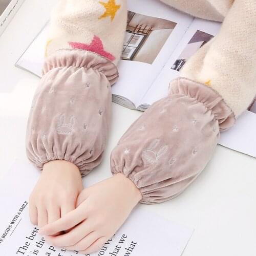 Winter cute plush boys and girls short sleeve protective adult students work anti-fouling down jacket