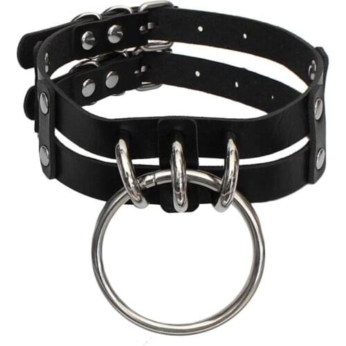 2020 Fashion Punk Metal Collar Girls pu Leather Harness Choker Necklace for Women Party Club Chockers Gothic Jewelry