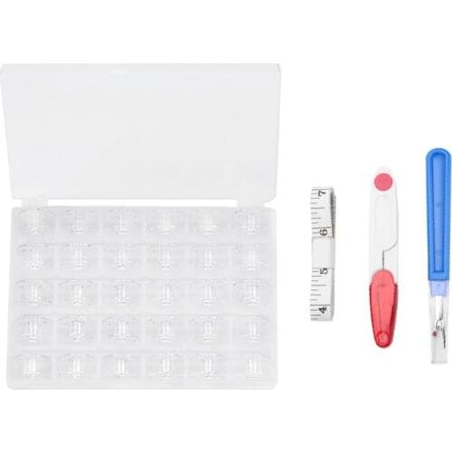 36/50Pcs Empty Bobbins Spools Box Sewing Machine Bobbin Case Covers Plastic Storage Box Sewing Crafts for Sewing Machine