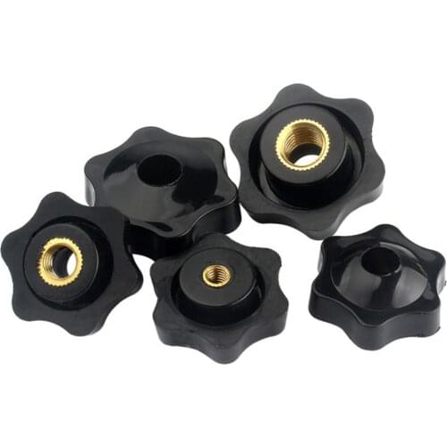 5PCS M5 M6 M8 M10 Plum Bakelite Hand Tighten Nut Handle Thread Star Nut Mechanical Thumb Nuts Clamping Knob Manual Nuts