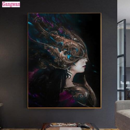 Diamond embroideryPretty girl with metal accessories diamond painting cross stitch 5d full square round drill 5d puzzles