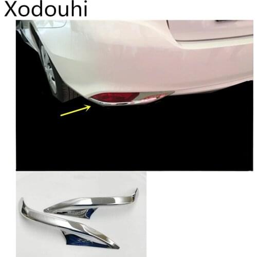 Car body back rear fog light lamp frame styling cover trim hood moulding panel 2pcs For Toyota Vios/Yaris sedan 2017 2018 2019