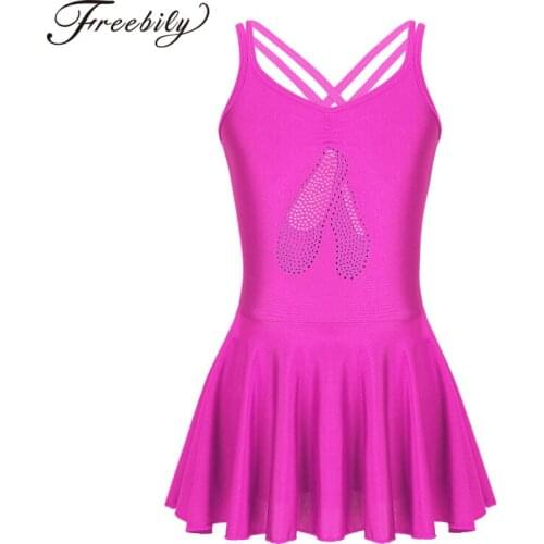 Girls Ballet Dance Dress Girl Dance Clothing Kids Ballet Tutu Gymnastics Dresses For Girls Rhinestone Dance Leotard Costumes