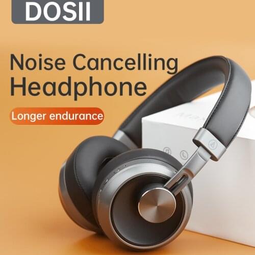 DOSII Wireless Bluetooth Headphones Active Noise Cancelling Gaming Headphones Gamer HD Surround Sound for Overear Laptop Tablet