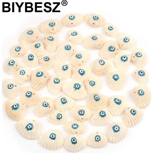 Natural Color Fan Shape Shell Beads Charm Eye Loose Spacer Beads Jewelry Making DIY Bracelet Wind Chime Indoor Decorative Gift