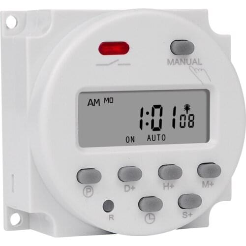 SINOTIMER 1 Second Interval 220V Digital LCD Timer Switch 7 Days Weekly Programmable Time Relay Programmer CN101S