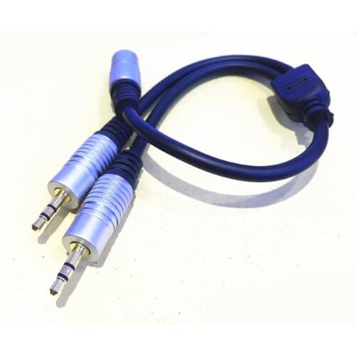 DC 3.5mm TRRS 3 Pole female to 2 3.5mm male input TRS Stereo Audio Adapter splitter cable(Microphone and headset) 0.3m