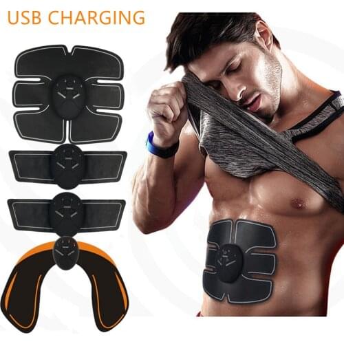 EMS ABS Muscle Stimulation Hip Trainer Wireless Electric Smart Fitness Abdominal Training Body Slimming Stickers USB Charging