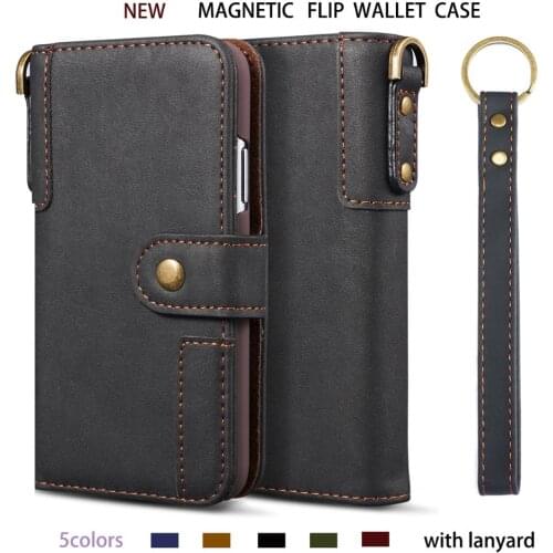 Flip Cover for iPhone 11Pro Max Leather Stand Card Slot Wallet Case for iPhone 11 Magneic Back Cover Strap