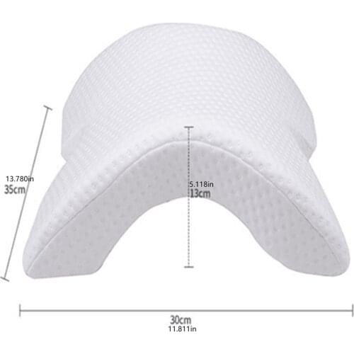 U-Shaped Curved Memory Foam Sleeping Neck Cervical Pillow with Hollow Design Arm Rest Hand Pillow for Couple Side Sleepers