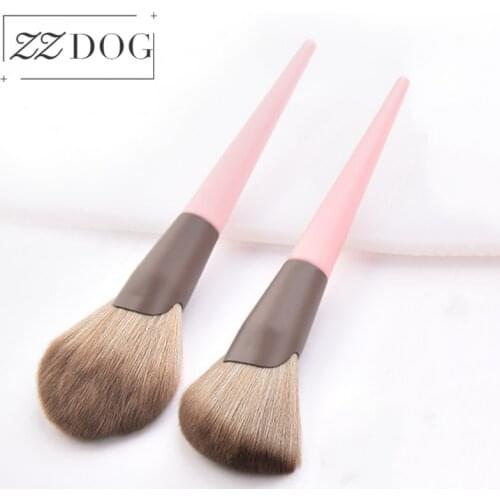 ZZDOG 1Pcs Pro Makeup Brushes Powder Blusher Contour Bronzer Beauty Brush Wooden Handle Fan-Shape Multifunction Cosmetics Tools