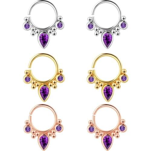 1Pc Stainless Steel Septum Hoop Ring Nose Labret Ear Tragus Cartilage Daith Helix Earring Stud Body Piercing Jewelry