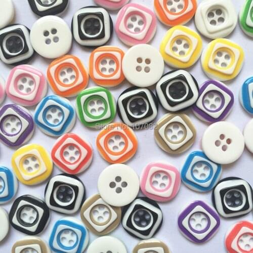 1000pcs 13mm Resin Round 4 Holes Buttons with for Square Design Sewing Baby Button For Scrapbooking Cardmaking