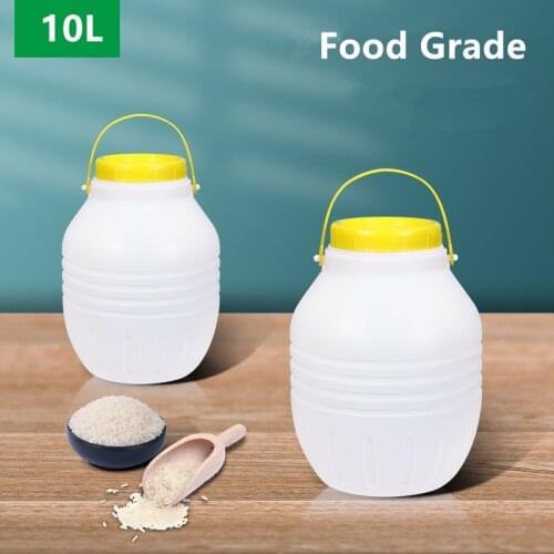 10L Plastic Bucket Empty Food Storage Container for Home Kitchen Food cereals Liquid 1PCS