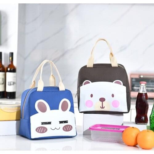 Cute Cartoon Thermal Lunch Bag Outdoor Portable Insulation Food Bag Baby Feeding Stuff