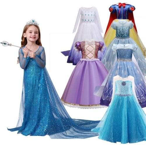 Fancy Girl Halloween Clothes Baby Kids Cosplay Halloween Dresses for Girls Children Birthday Party Elsa Costume Girls Elsa Dress