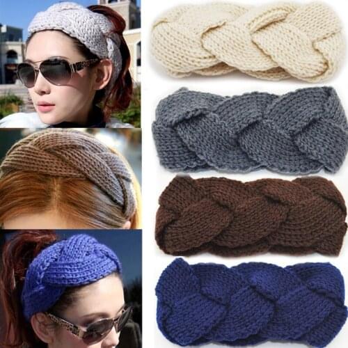 Trendy Winter Warmer Ear Knitted Crochet Headbands Hair Bands Turban Wide Stretch Hairbands Head Wraps Women Hair Accessories