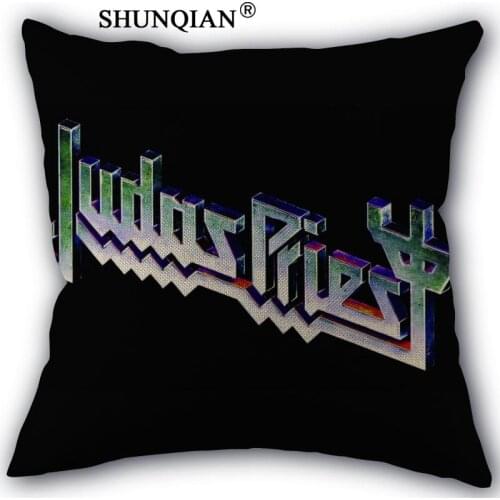 ShunQian Custom Pillow Cover Judas Priest Home Textile Square 45X45cm Decorative Cotton Linen Pillowcase New Years Pillowcase