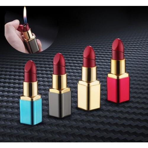 The New Creative Personality Lipstick Styling Gas Lighter Small Gifts For Ladies Light And Easy To Carry Smoking Accessories