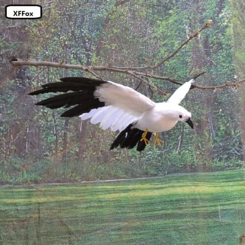 New real life wings seagull model foam&feather white&black seagull bird gift about 32x50cm xf0018